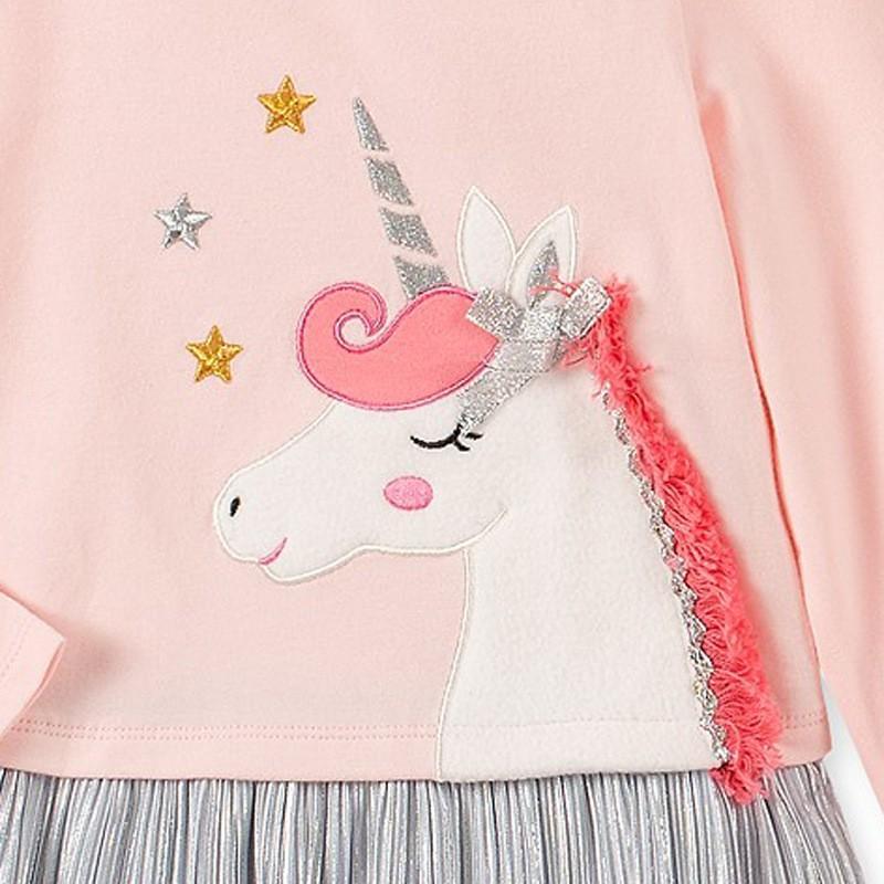 TA175 Váy cotton dài tay cho bé gái Pony dài tay LittleMaven S1128