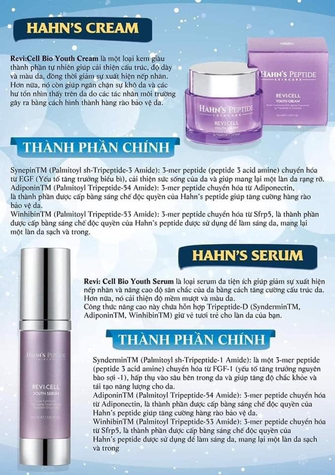 Kem hahn’s peptide trẻ hoá và tái tạo da- Han's peptide revi cell youth cream 50g