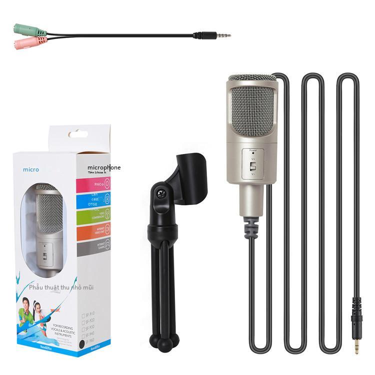 Micro máy tính phong cách mới nhất SF960 micro 3.5 micro máy tính trò chơi K bài hát micro có dây