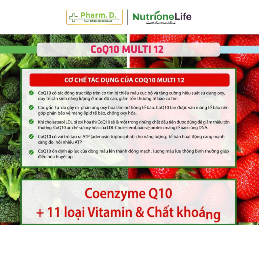 Viên Uống Hỗ Trợ Tim Mạch, Chống Lão Hóa NUTRIONELIFE Coenzyme Q10 Multi 12