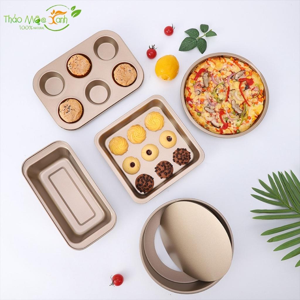 Set 5 Khuôn Nướng Bánh Chống Dính Cao Cấp Chất Liệu Thép Carbon