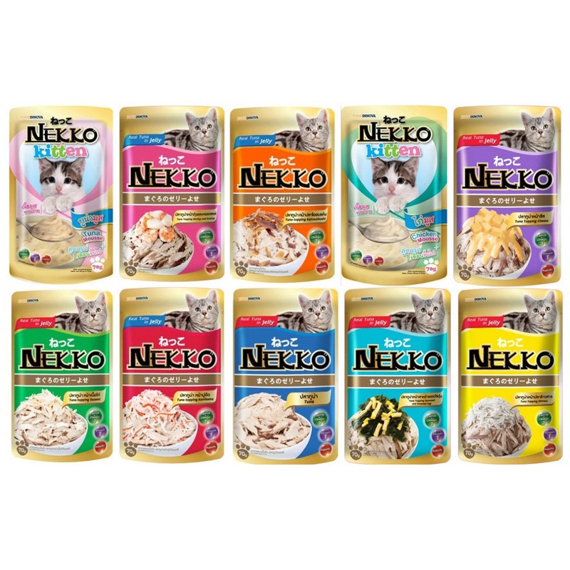 PATE NEKKO CHO MÈO GÓI 70G ĐỦ VỊ THƠM NGON