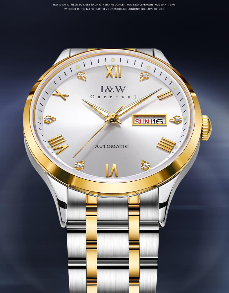 Đồng hồ nam chính hãng IW CARNIVAL IW679G-1 Kính sapphire ,chống xước ,Chống nước 30m ,Bảo hành 24 tháng,Máy cơ (Automatic),dây kim loại thép không gỉ 316L, thiết kế đơn giản dễ đeo