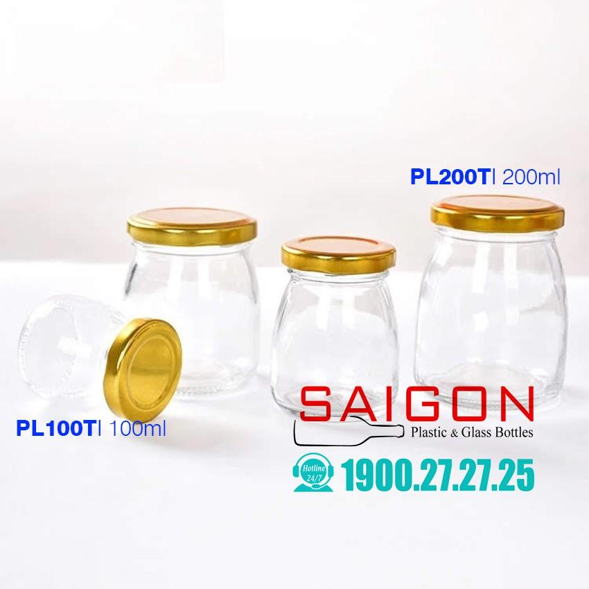 Combo 06 Hũ Sữa Chua Thủy Tinh Nắp Thiết 100ml , 200ml | Tùy Chọn dung Tích