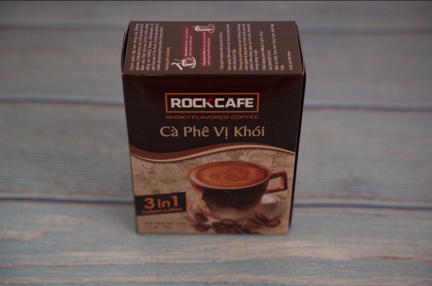 RockCafe - Cà phê vị khói 3 trong 1 (Hộp 12 gói x 20gr)