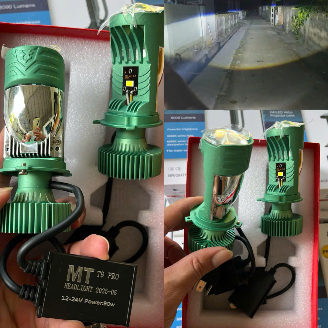 Đèn LED Bi Cầu Siêu Sáng T9 Pro 90W – Lắp Xe Máy, Ô Tô, Cắt Sáng Gắt, Không Gây Lóa