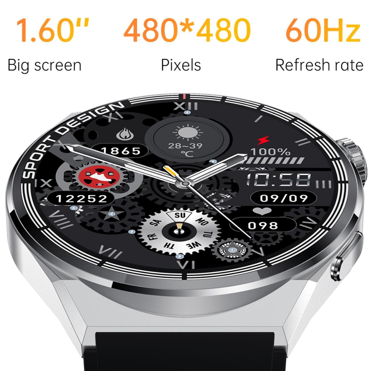 Đồng hồ thông minh cuộc gọi Bluetooth mới dành cho nam Sức khỏe nhịp tim 100 chế độ thể thao Đồng hồ theo dõi sức khỏe cơ thể Đồng hồ thông minh cho Huawei Xiaomi Màu sắc: Thép đen