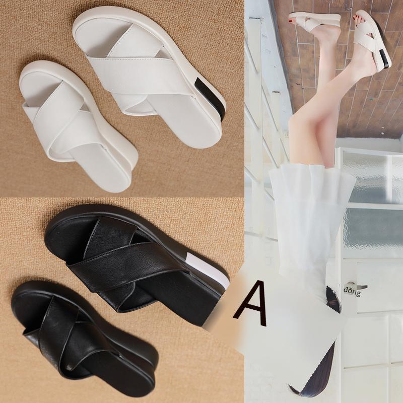 Dép xăng đan phong cách mới nhất dép đi trong nhà mùa hè dép đi ngoài trời giao hàng nhanh dép đi biển phiên bản Hàn Quốc tăng chiều cao