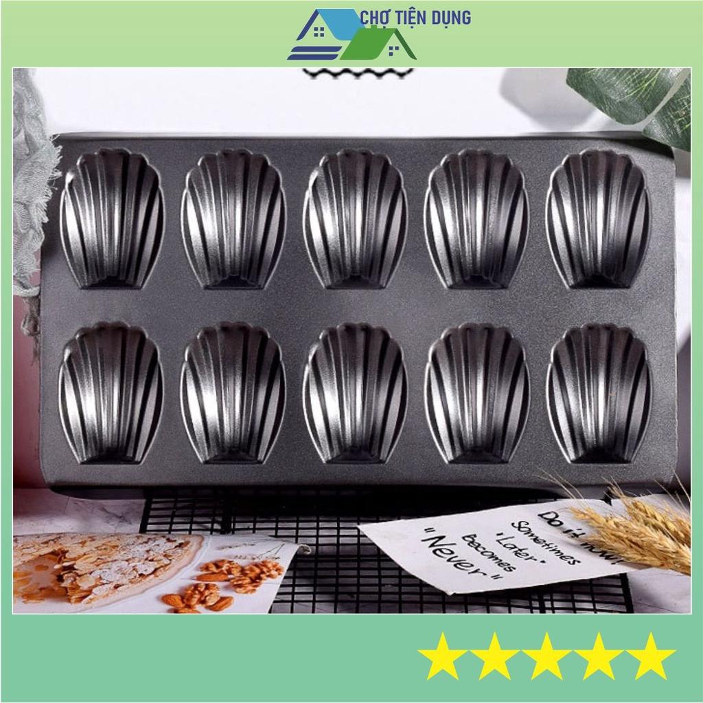 Khay Madeleines khuôn nướng bánh chống dính 10 bánh hình vỏ sò cao cấp - TRAY10MADELEIN