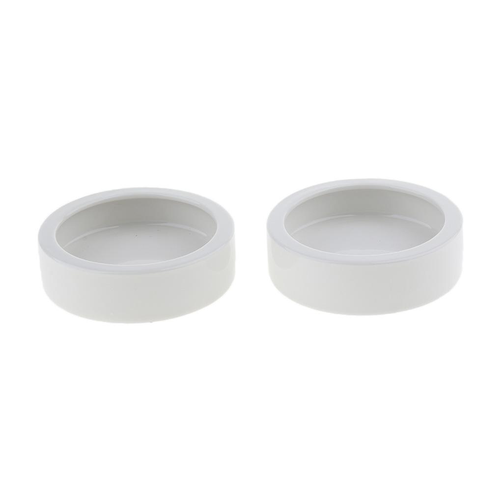 2 Pcs Reptile Feeder Ceramics Food Bowl Anti-escape Dish for Medium