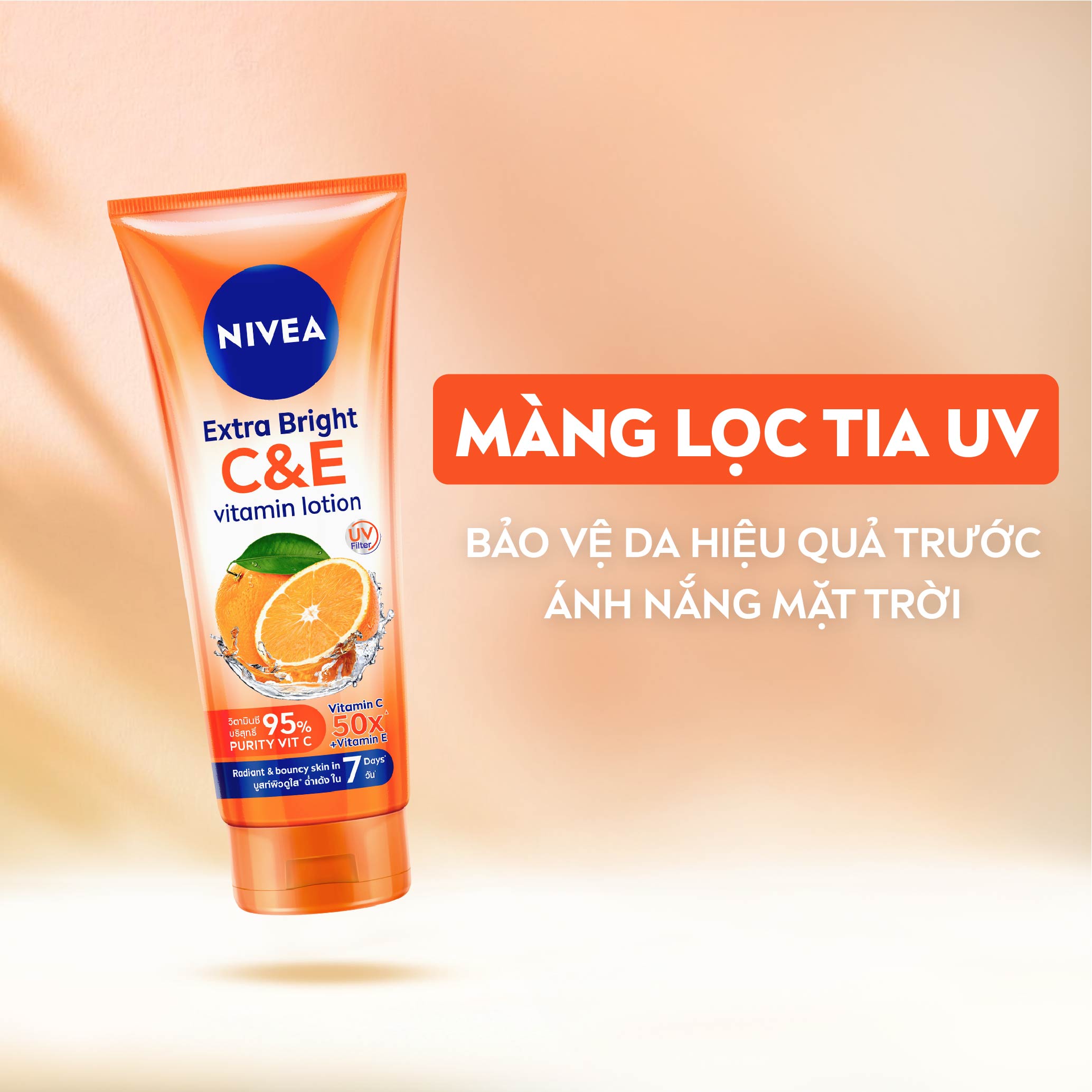 Bộ 2 Sữa Dưỡng Thể NIVEA Extra Bright Vitamin C&amp;E C&amp;A Dưỡng Trắng Da Đều Màu Da Mịn Da (170 ml) - 99189+99191