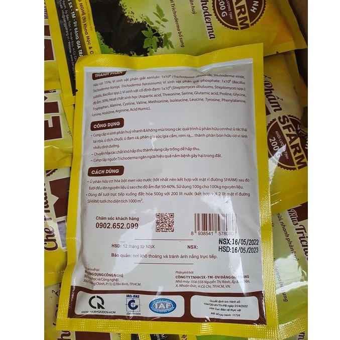 Chế Phẩm EM Plus Trichoderma Sfarm 200g phân huỷ nhanh và không mùi - Siêu Sale