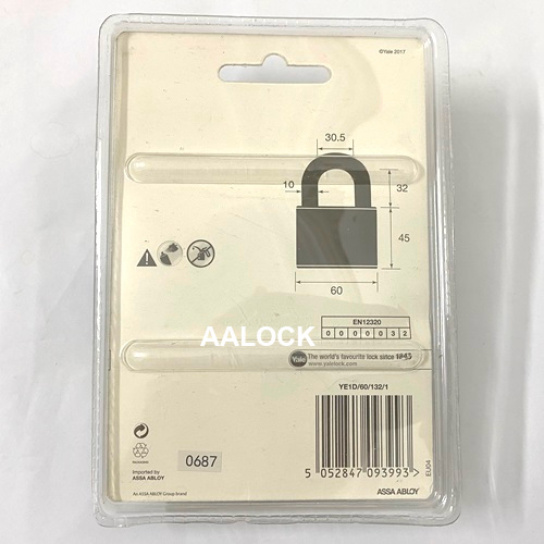 Khóa Bấm Yale YE1D/60/132/1​​ - Vàng