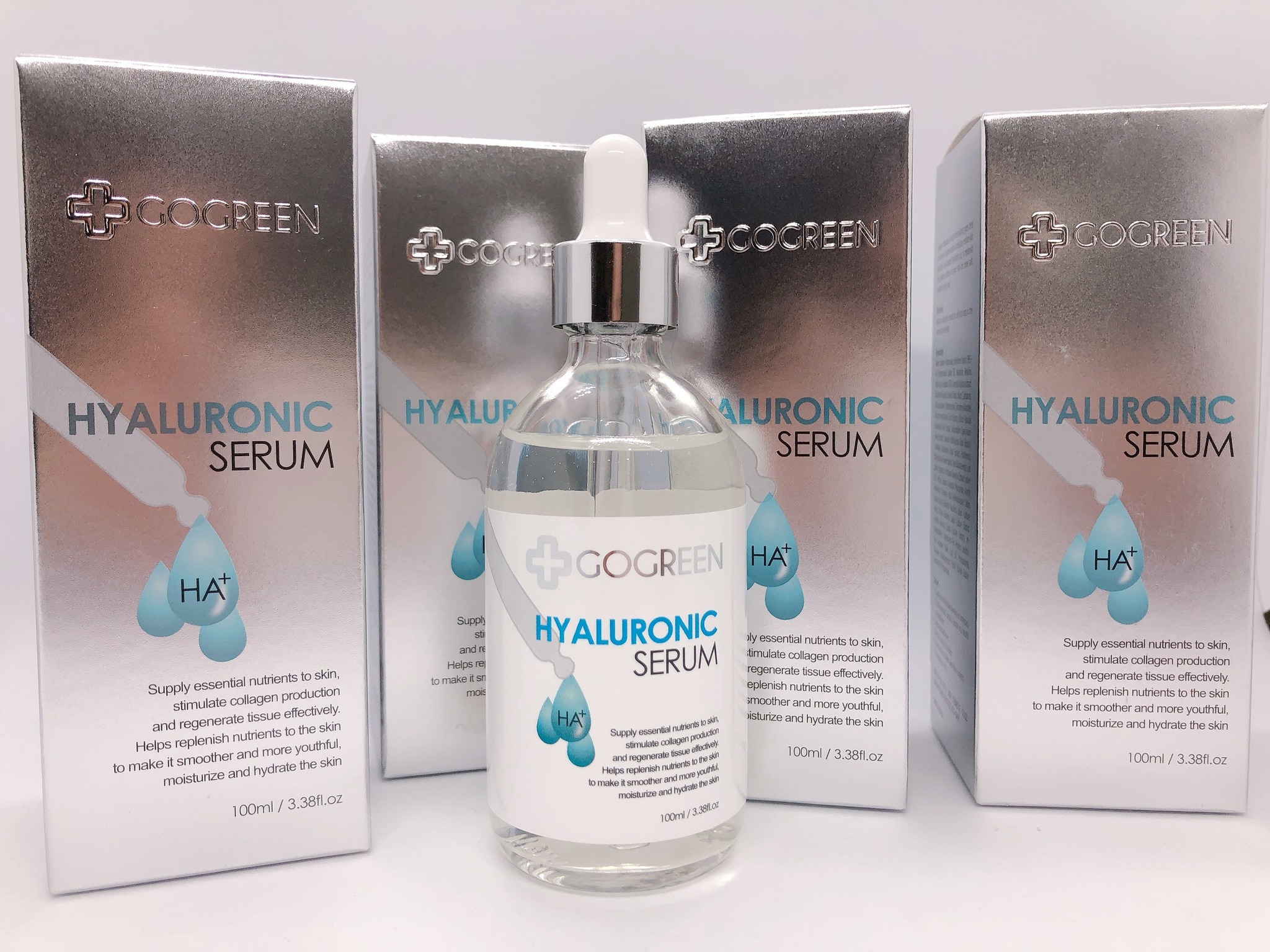 GoGreen Hyaluronic Serum– Serum HA – Cấp nước, giữ ẩm, kích thích sản sinh Collagen cho da – 100ml