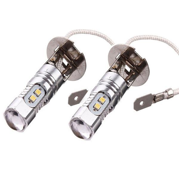 2 CHIẾC H3 2323 10SMD 12 V-24 V 6500 K ĐÈN LED Xe Hơi Ô Tô Tín Hiệu Ngược Đèn Bóng Trắng