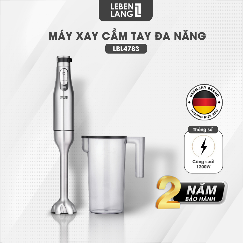 Máy Xay Cầm Tay Đa Năng Lebenlang LBL4783 Công suất cao 1200W, Trục xay tháo rời tiện lợi, Lưỡi dao thép không gỉ, bảo hành 2 năm - Hàng chính hãng