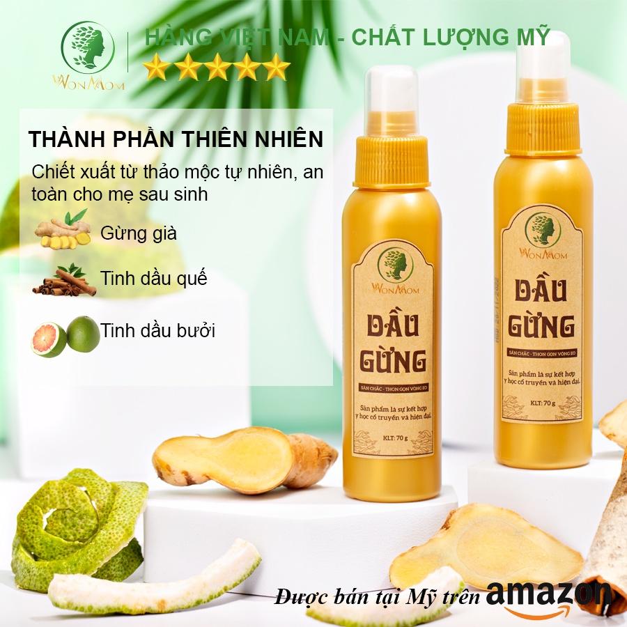 Dầu Gừng Massage Tan Mỡ Bụng Sau Sinh Wonmom 70g