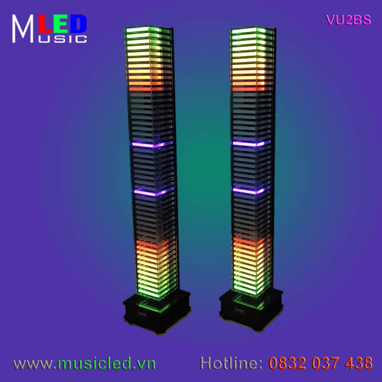 Đôi đèn Music LED nháy theo âm lượng nhạc cỡ lớn (VU2BS)