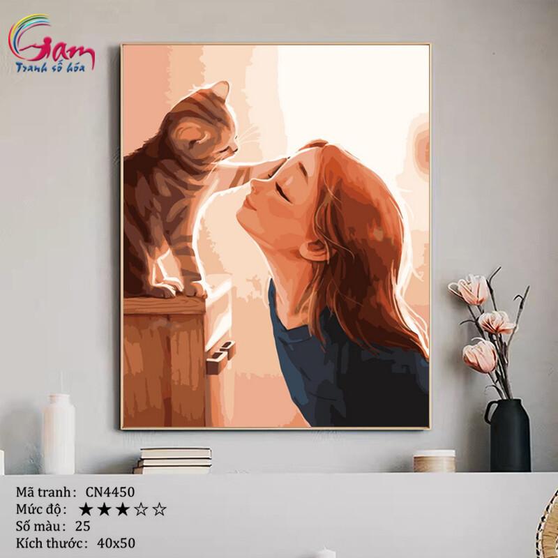 Tranh sơn dầu số hoá tự tô màu Gam CN4450 40x50cm căng sẵn khung