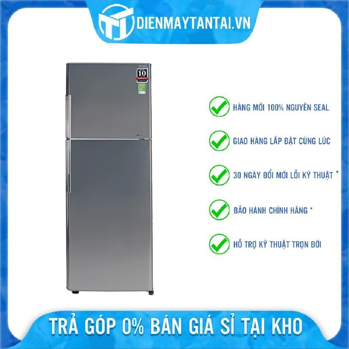 Tủ lạnh Sharp Inverter 342 lít SJ-X346E-SL - Hàng chính hãng - Giao HCM và 1 số tỉnh thành