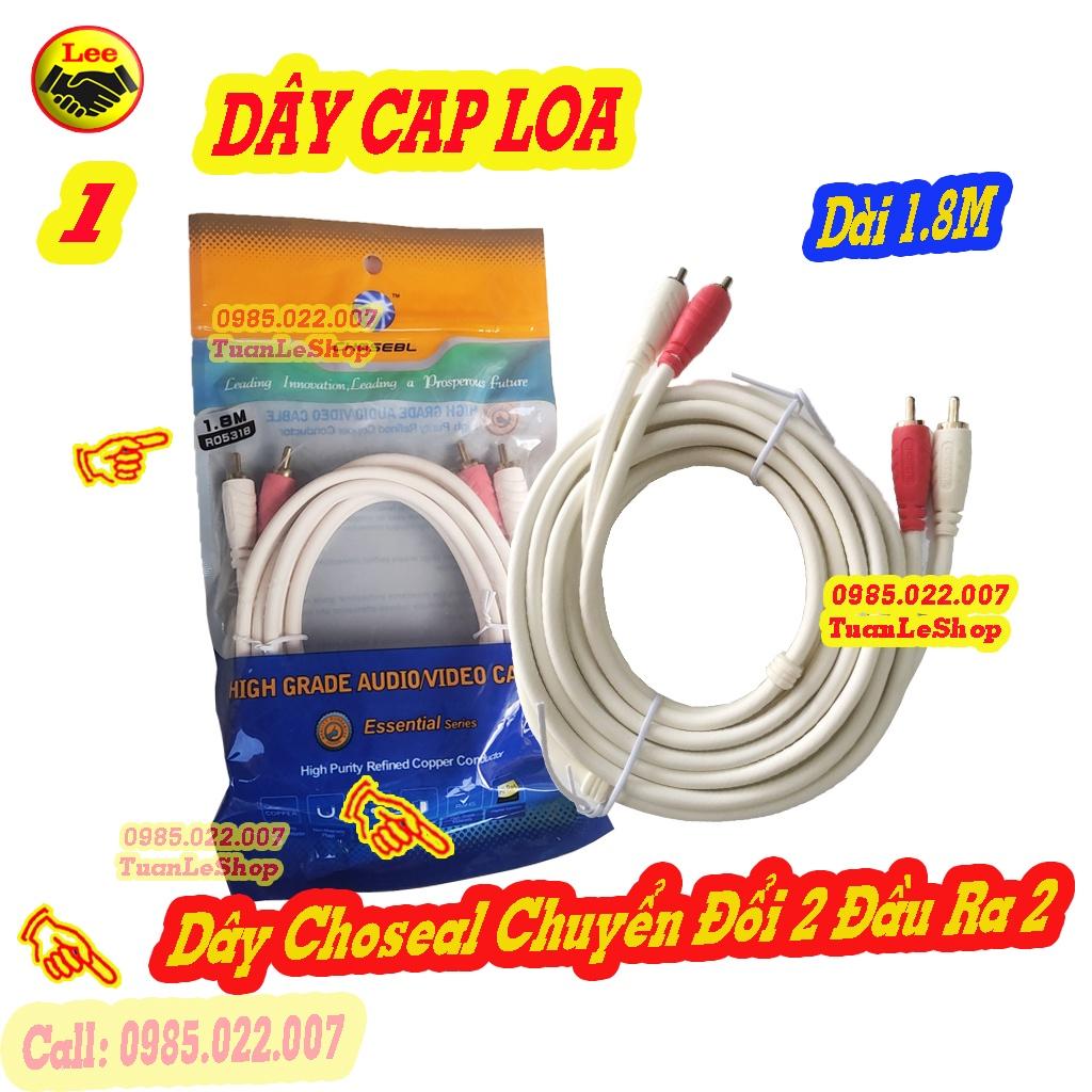 DÂY CÁP LOA – DÂY KẾT NỐI CHOSEAL 2 AV - 2 AV - DÂY HOA SEN 2 ĐẦU – GIẮC LOA - GIÁ 01 DÂY LOẠI 1.8 met