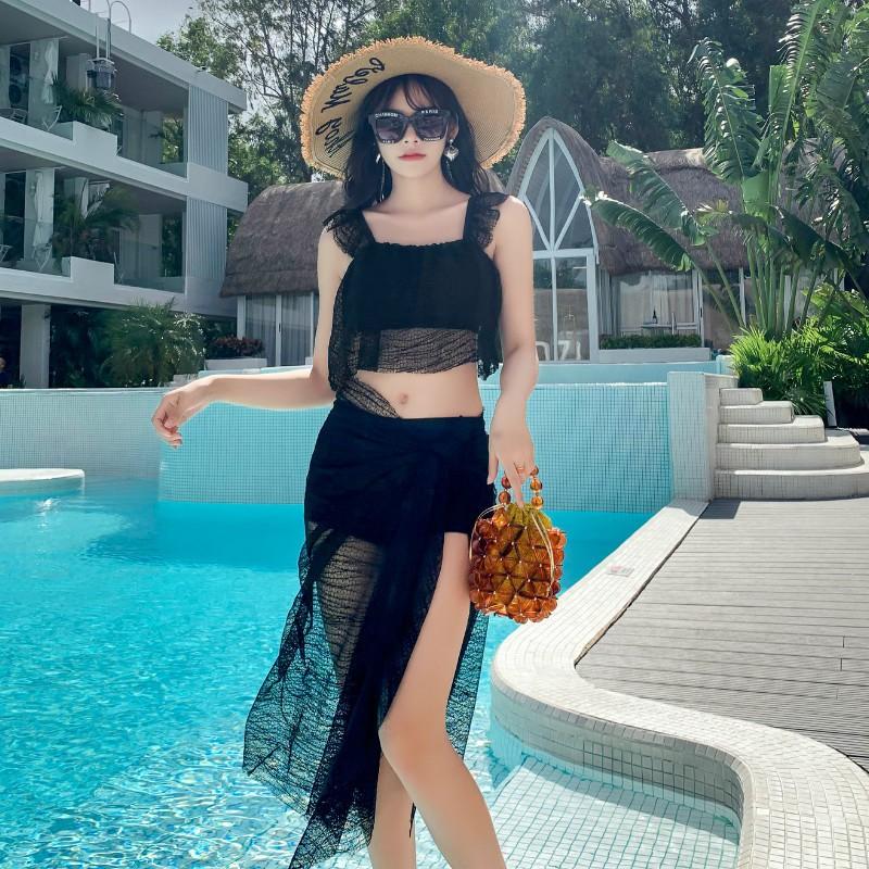 Bikini DANDAN đồ bơi nữ áo tắm 2 mảnh kèm voan choàng thời trang cá tính