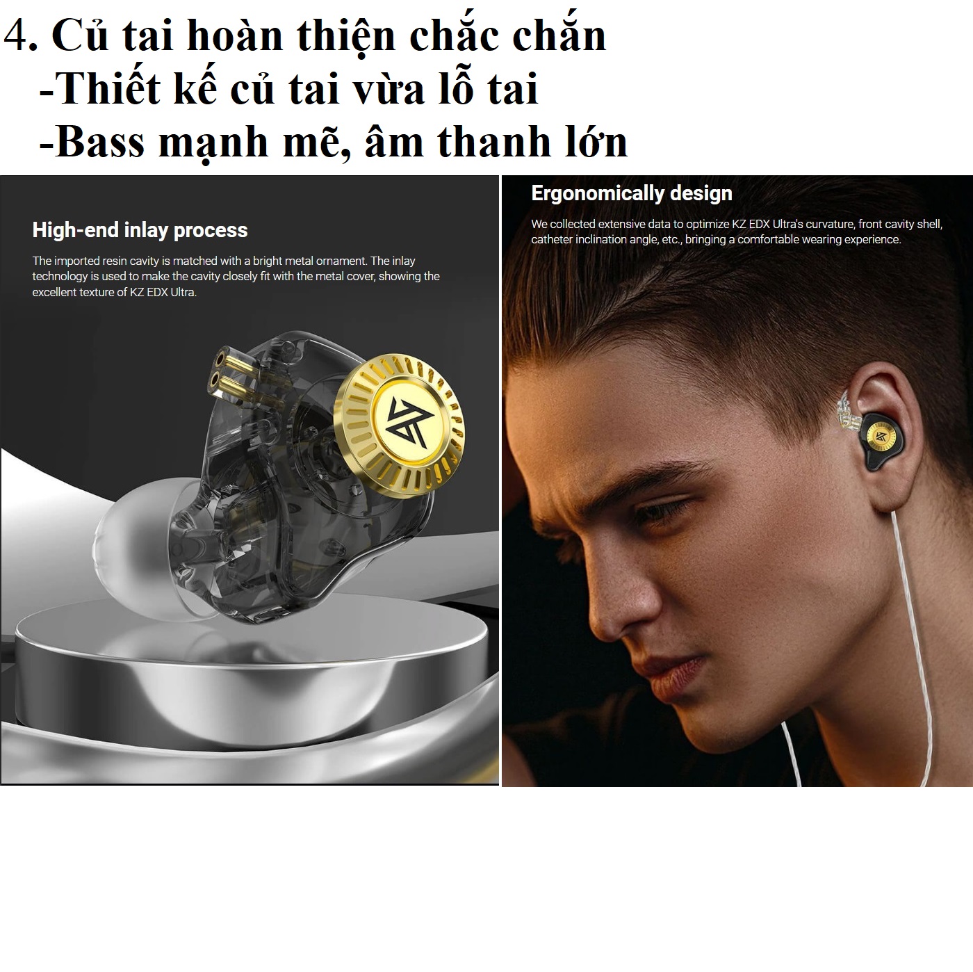 Tai nghe nhét tai dây cắm 3.5mm hỗ trợ mic KZ EDX Ultra _ Hàng chính hãng