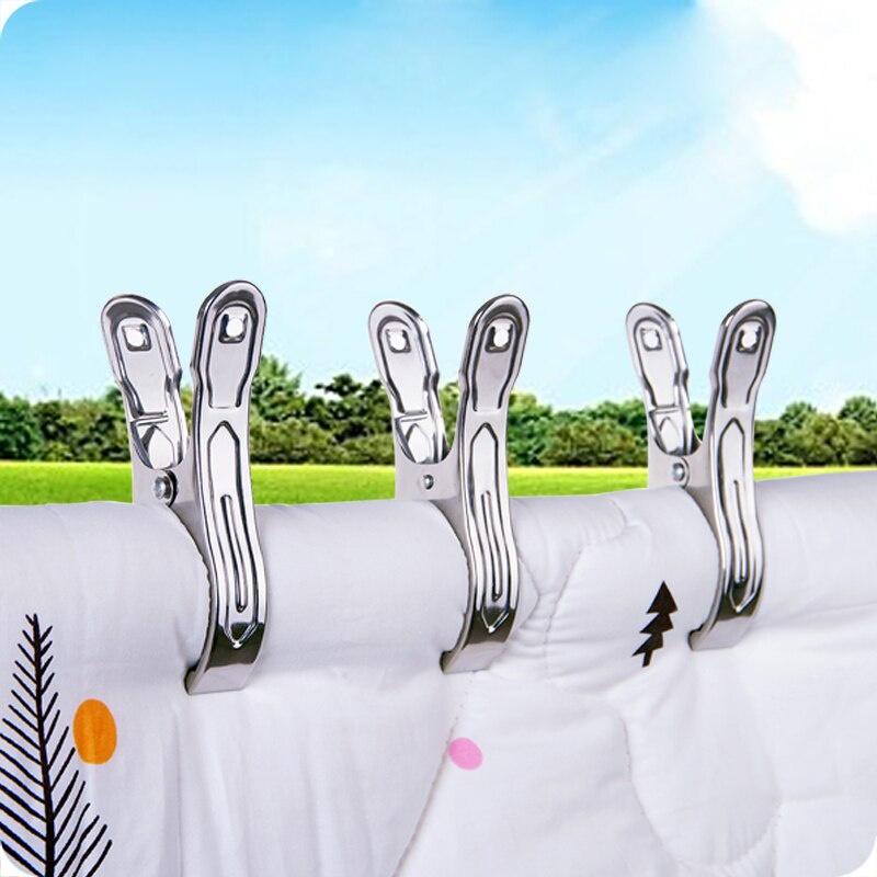3pcs/pack Stainless Steel Clip Clothes Folder Dry Clothes Clip Clothes Hanger Folding