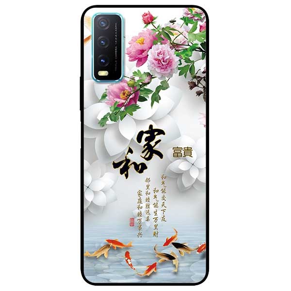 Ốp lưng dành cho Vivo Y20 - Y20s - Y12s mẫu Chim Cá Nền Hoa Trắng