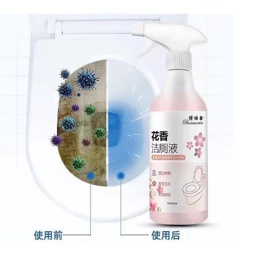 Chai Xịt Tẩy Rửa Toilet Mùi Hoa Anh Đào, Nước Tẩy Rửa Đa Năng Cao Cấp Khử Khuẩn Không Độc Hại 500Ml