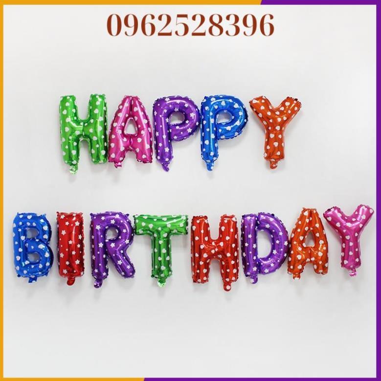 Bộ 13 Quả bong bóng hình chữ Happy Birthday trang trí tiệc sinh nhật