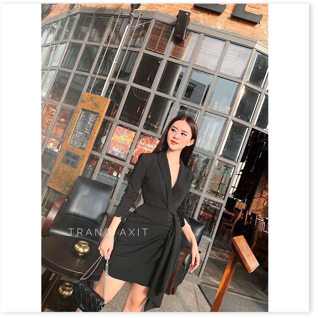 Đầm vest tà bèo tay dài - sang chảnh