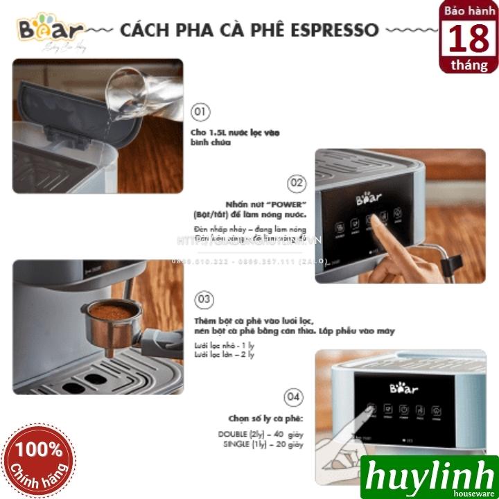 Máy pha cà phê Espresso Bear CF-B15V1 - Pha 1 - 2 tách tự động - Hàng chính hãng BH 18 tháng