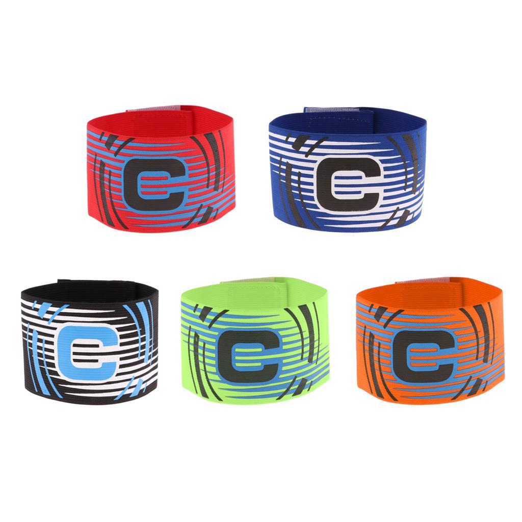 Football Soccer Captain Armband, Elastic Captains Armband for Adult Youth One Size, Stripe Design