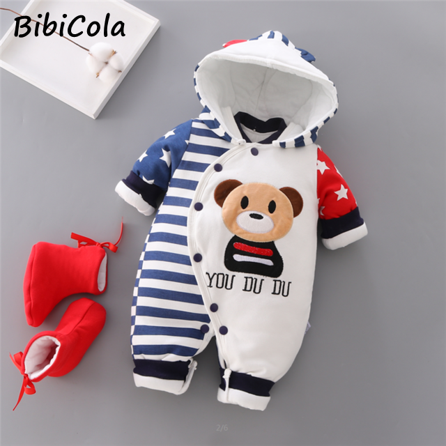 Cho Bé Mùa Đông Rompers Cotton Sơ Sinh Áo Liền Quần Dày Dặn Cho Bé Gái Bé Trai Ấm Jumpsuit Mùa Thu Trẻ Sơ Sinh Mặc Kid Leo Lên Quần Áo