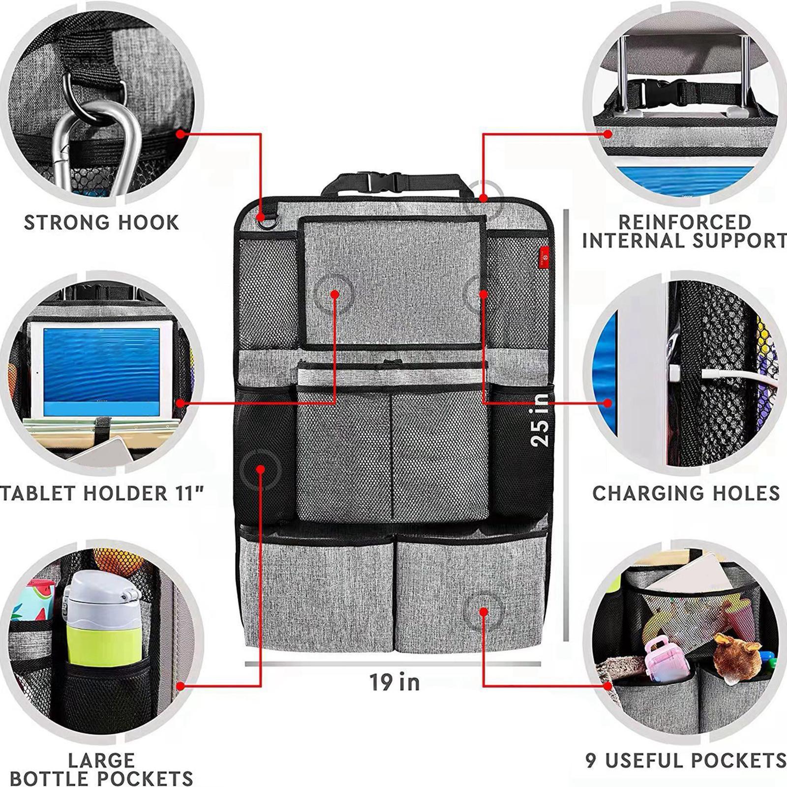 Car Backseat Organizer Bottle Back Seat Storage Bag for Snacks Books