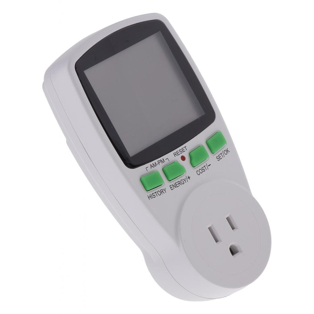 Digital Electricity Usage Monitor Plug Power Meter Energy Voltage Amps Meter