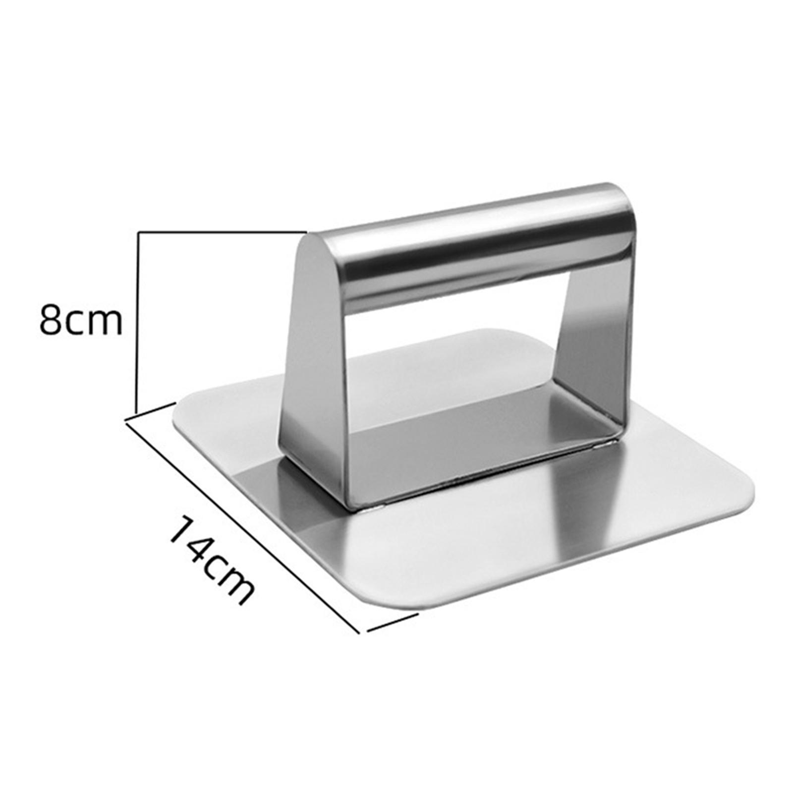 Stainless Steel Burger Press Hamburger Patty Maker Manual Nonstick with Handle Square Grill Press Steak Weight for Meat Sandwich Home