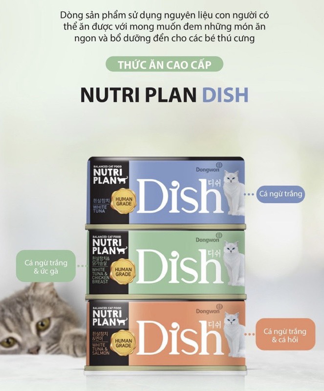 Pate cao cấp cho mèo Nutri Plan Dish 85g nhập khẩu Hàn Quốc