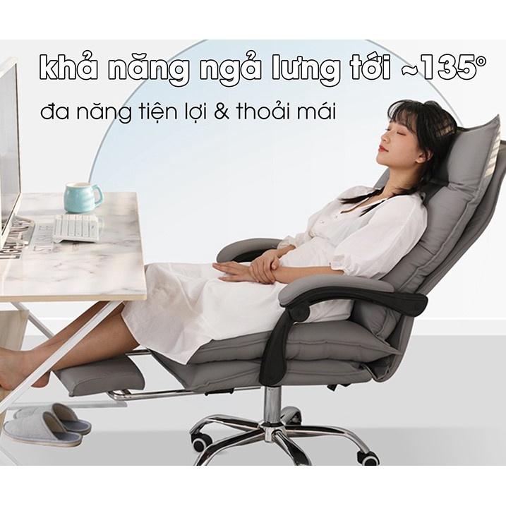 Ghế văn phòng thư giãn đa năng HD-740, chân thép xoay 180 độ, đệm dày dặn cực êm ái - RE0704