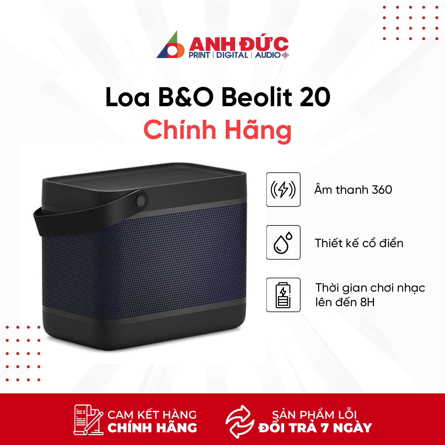 Loa B&O Beolit 20 - Hàng chính hãng nguyên seal