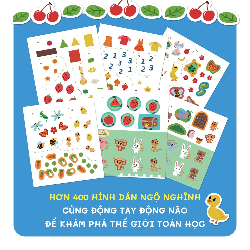 Bộ 6 Cuốn Sách Sticker Bóc Dán - Bé Vui Học Toán - Cùng Động Tay Động Não Nào ( 3-12 Tuổi )