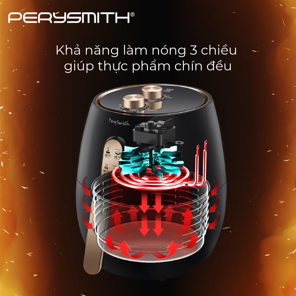 Nồi chiên không dầu cơ 4,8 lít Perysmith PS1521 Black - Hàng chính hãng