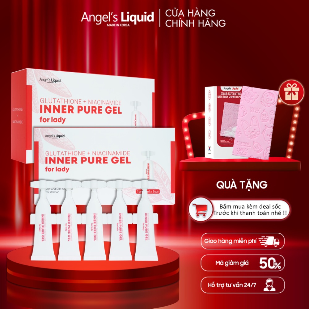 Siêu Tinh Chất Làm Hồng Se Khít Vùng Kín Angel Liquid Glutathione Plus Niacinamide Inner Pure Gel 15 Ống (Có Che Tên)