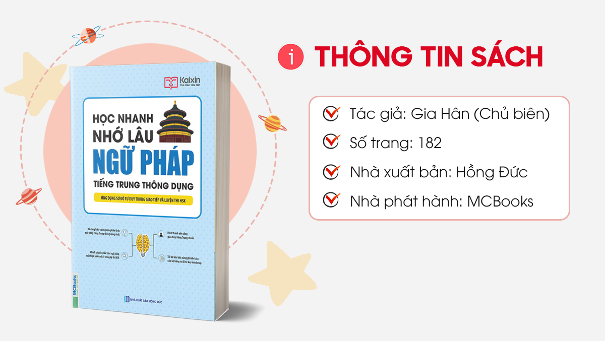 Sách Học Nhanh Nhớ Lâu Ngữ Pháp Tiếng Trung Thông Dụng - Ứng Dụng Sơ Đồ Tư Duy Trong Giao Tiếp Và Luyện Thi HSK