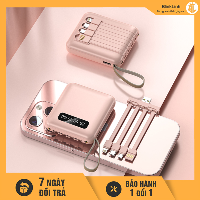 Pin Sạc Dự Phòng Vuông dễ thương Mini Power Bank 20000mAh phiên bản mới dung tích lớn chất lượng, cục pin dự phòng tích hợp nhiều cổng tiện lợi, Micro USB, Type C, USB Type-C, USB 3.0, Sạc nhanh, 10001-20000mAh