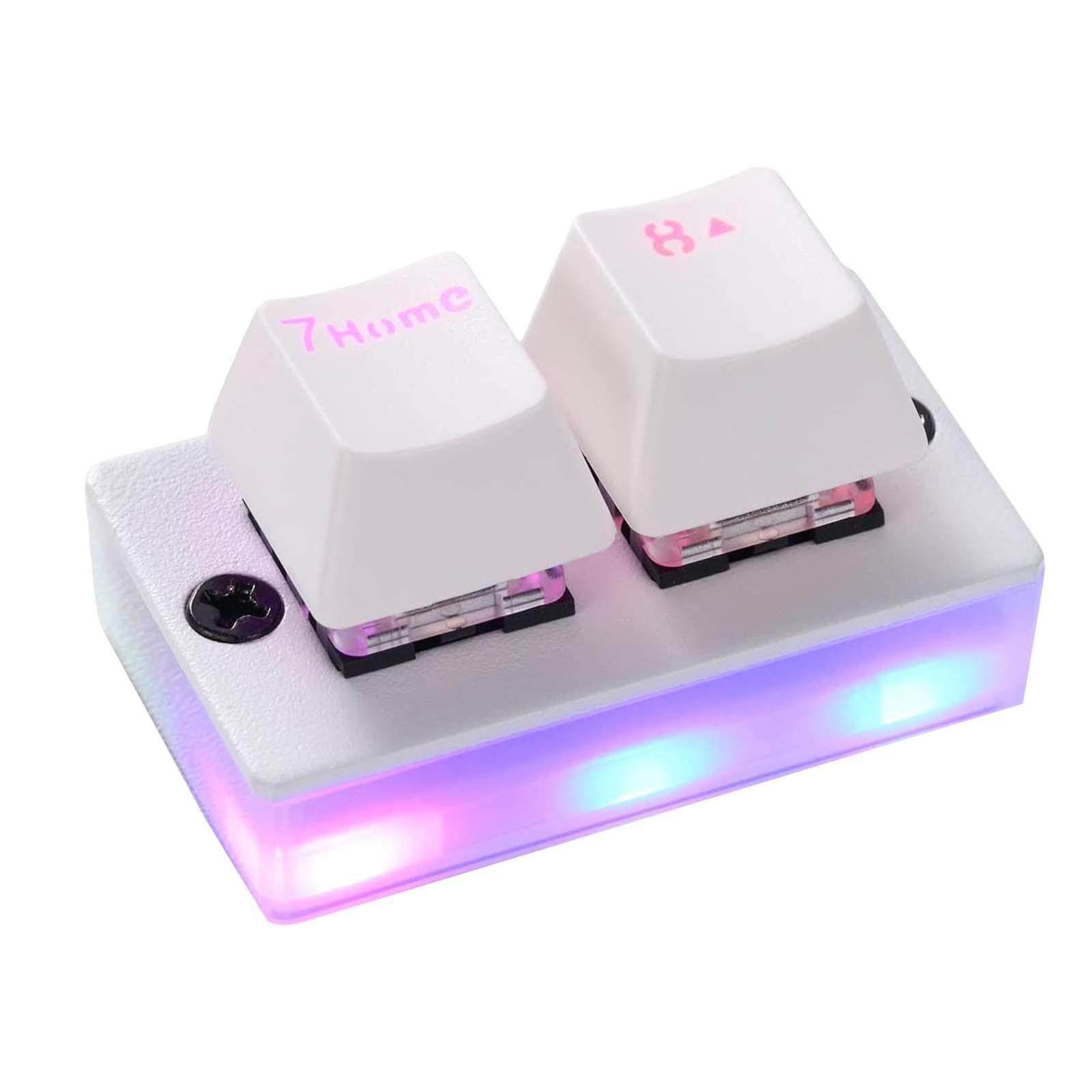 USB C Wired Mini 2 Key Keypad RGB LED Backlit Mechanical Gaming Keyboard for Laptop PC