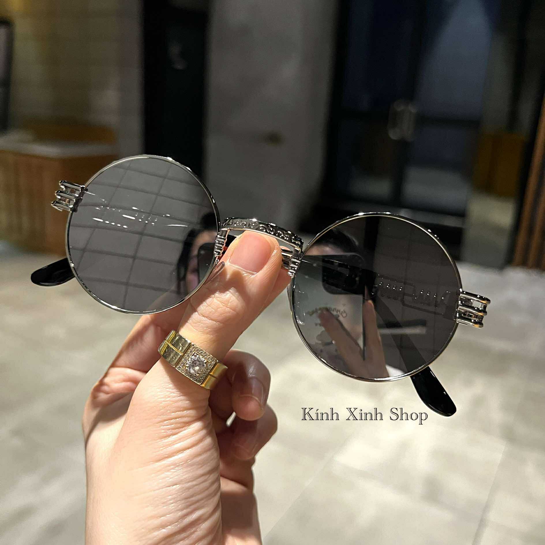 (Hàng cao cấp) Kính mát, Kính râm Mắt tròn xoe nam nữ phong cách retro