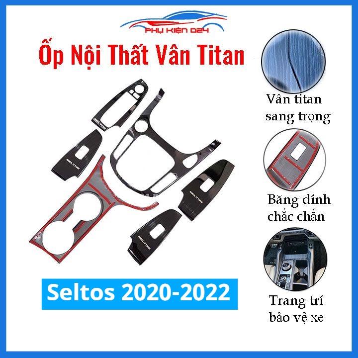 Ốp nội thất Seltos 2020-2021-2022 vân Titan bảo vệ chống trầy xước và làm đẹp xe