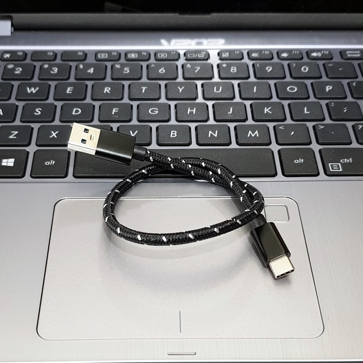 Cáp bọc dù USB3.1 type-C siêu bền gọn nhẹ 30cm